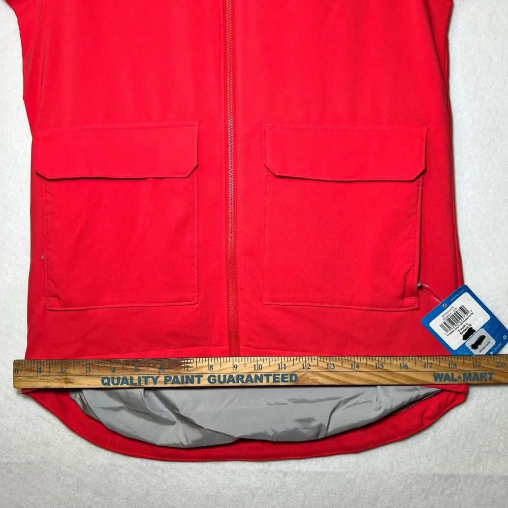 Columbia Red Softshell Hooded Full Zip Gorpcore Outdoor Jacket Youth L 14/16